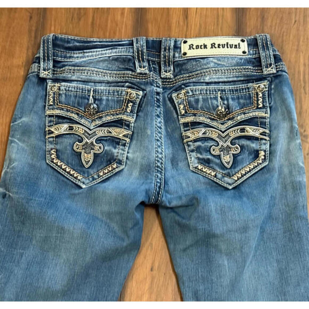 ROCK REVIVAL Womens Kida Ankle Skinny Jeans Tag Size 25 Measured 27X29 #J8568S - Picture 3 of 10